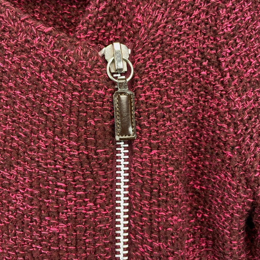 MAJE Burgundy Wool Moto Jacket - Picture 5 of 7